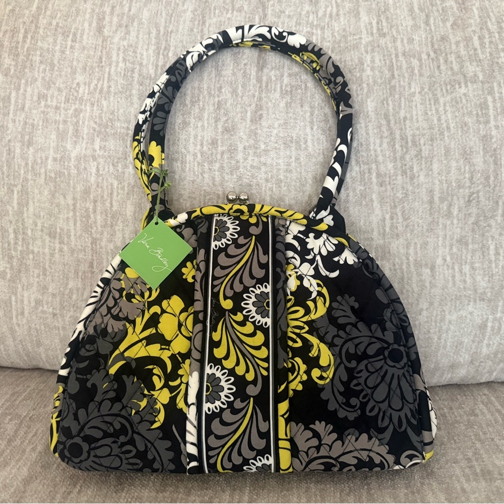 Vera Bradley Black and Yellow Floral Shoulder Bag